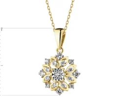 Apart Zawieszka z żółtego i białego złota z diamentami - rozeta - 0,20 ct - próba 585