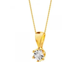 Online Apart Zawieszka z żółtego i białego złota z brylantem - 0,01 ct - próba 375