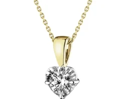 Clearance Apart Zawieszka z żółtego i białego złota z brylantem - serce - 0,23 ct - próba 585