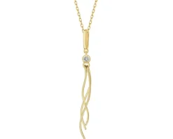 Outlet Apart Zawieszka z żółtego i białego złota z diamentem - 0,003 ct - próba 585