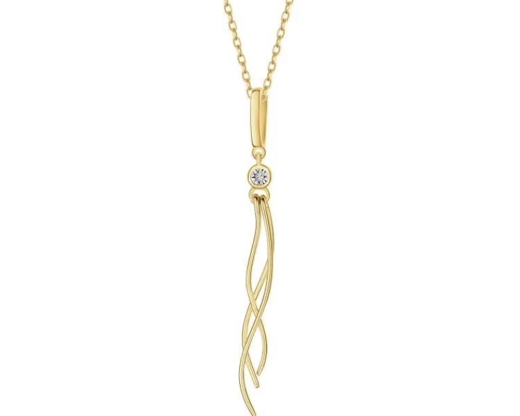Outlet Apart Zawieszka z żółtego i białego złota z diamentem - 0,003 ct - próba 585