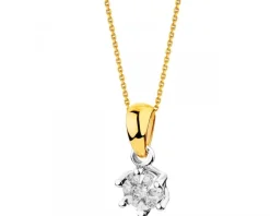 Apart Zawieszka z żółtego i białego złota z brylantami - 0,06 ct - próba 585< Zawieszki