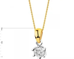 Apart Zawieszka z żółtego i białego złota z brylantami - 0,06 ct - próba 585< Zawieszki