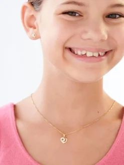 Apart Zawieszka z żółtego i białego złota z brylantem - serce - 0,01 ct - próba 375< Zawieszki