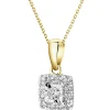 Best Apart Zawieszka z żółtego i białego złota z brylantami - kwadrat - 0,15 ct - próba 585