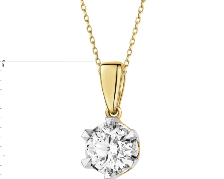 Discount Apart Zawieszka z żółtego i białego złota z brylantem - 0,50 ct - próba 585