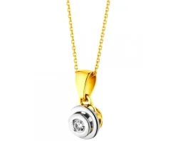 Sale Apart Zawieszka z żółtego i białego złota z brylantem - 0,07 ct - próba 585
