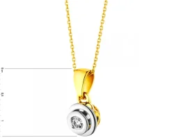 Sale Apart Zawieszka z żółtego i białego złota z brylantem - 0,07 ct - próba 585