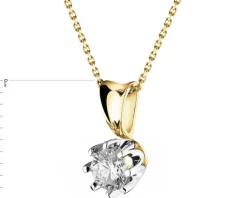 Outlet Apart Zawieszka z żółtego i białego złota z brylantem - SI2/H - 0,34 ct - próba 585