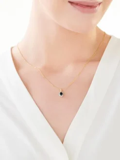 Best Apart Zawieszka z żółtego i białego złota z diamentami i szafirem - próba 585