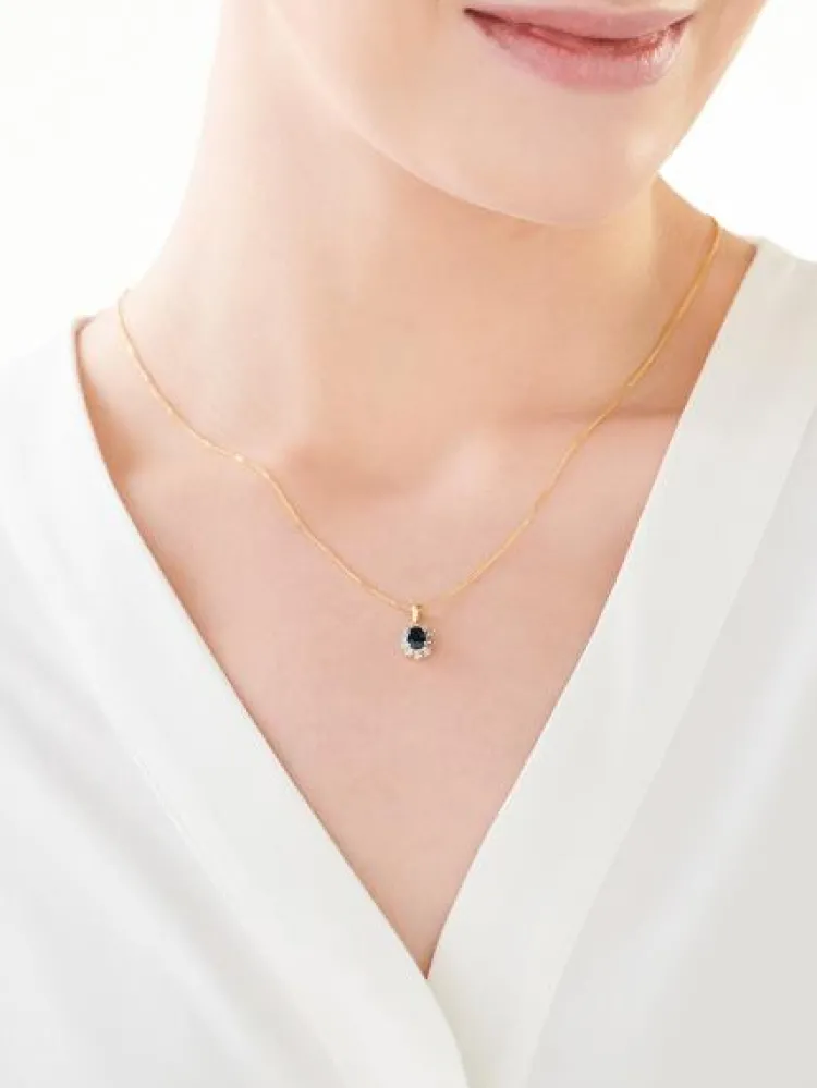 Best Apart Zawieszka z żółtego i białego złota z diamentami i szafirem - próba 585