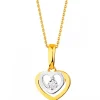 Apart Zawieszka z żółtego i białego złota z brylantem - serce - 0,01 ct - próba 375< Zawieszki