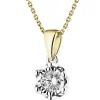 Online Apart Zawieszka z żółtego i białego złota z brylantem - 0,18 ct - próba 585