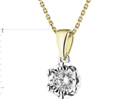 Online Apart Zawieszka z żółtego i białego złota z brylantem - 0,18 ct - próba 585