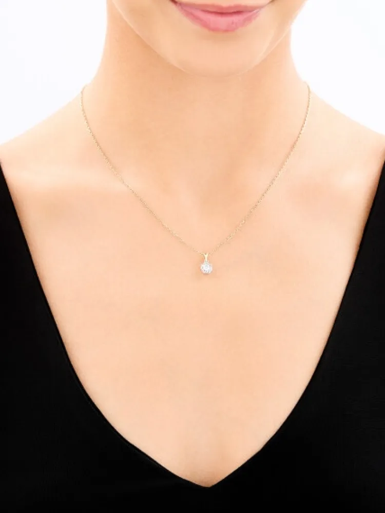 Online Apart Zawieszka z żółtego i białego złota z brylantem - 0,18 ct - próba 585