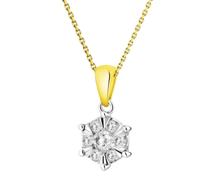 Apart Zawieszka z żółtego i białego złota z brylantami - 0,25 ct - próba 585