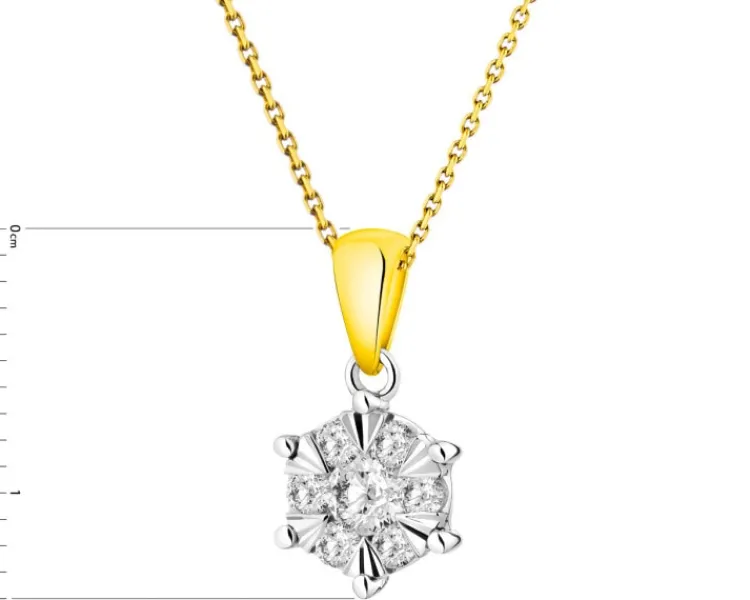 Apart Zawieszka z żółtego i białego złota z brylantami - 0,25 ct - próba 585