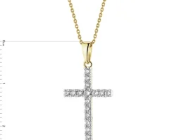 Best Apart Zawieszka z żółtego i białego złota z brylantami - krzyż - 0,25 ct - próba 585