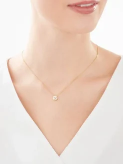 Apart Zawieszka z żółtego i białego złota z brylantem - 0,02 ct - próba 585< Zawieszki