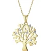 Apart Zawieszka  z żółtego z diamentami - drzewko - 0,01 ct - próba 375< Zawieszki