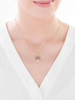 Apart Zawieszka  z żółtego z diamentami - drzewko - 0,01 ct - próba 375< Zawieszki