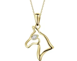Apart Zawieszka z żółtego złota z brylantem - koń - 0,01 ct - próba 375< Zawieszki
