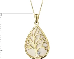Clearance Apart Zawieszka z żółtego złota z brylantem - drzewko - 0,008 ct - próba 585