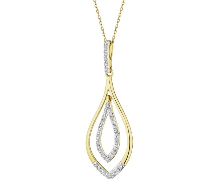 Discount Apart Zawieszka z żółtego złota z brylantami - 0,25 ct - próba 585