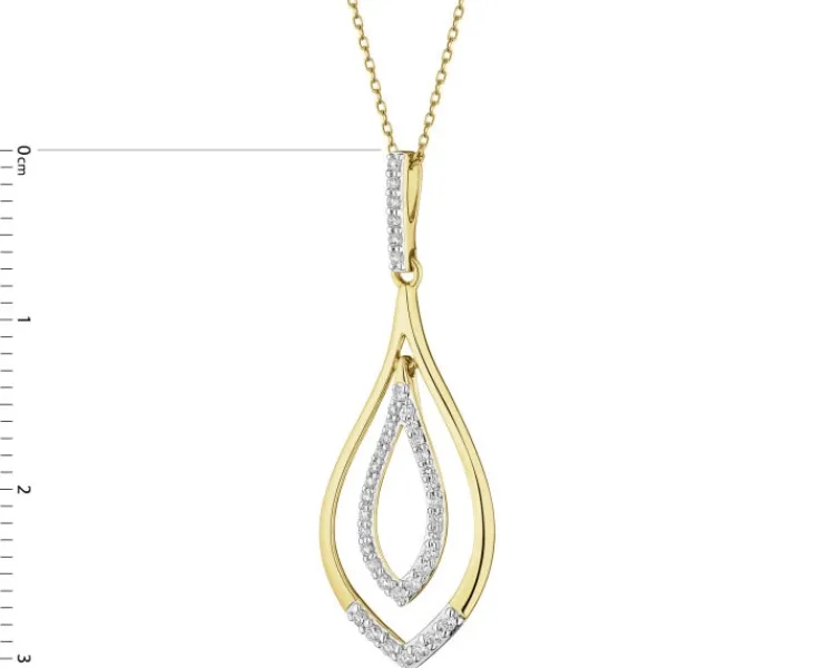 Discount Apart Zawieszka z żółtego złota z brylantami - 0,25 ct - próba 585