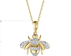 Online Apart Zawieszka z żółtego złota z brylantami - pszczółka - 0,13 ct - próba 585
