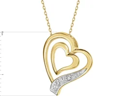 Apart Zawieszka z żółtego złota z brylantami - serca - 0,01 ct - próba 585< Zawieszki