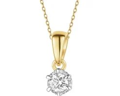 Discount Apart Zawieszka z żółtego złota z brylantem - 0,12 ct - próba 585