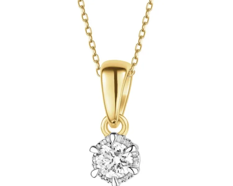 Discount Apart Zawieszka z żółtego złota z brylantem - 0,12 ct - próba 585