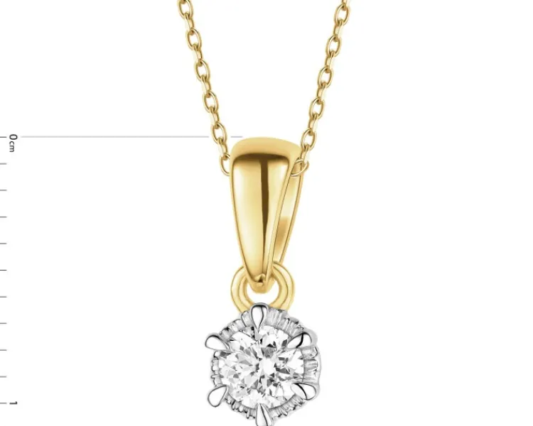 Discount Apart Zawieszka z żółtego złota z brylantem - 0,12 ct - próba 585