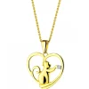 New Apart Zawieszka z żółtego złota z brylantem - kot, serce - 0,008 ct - próba 375