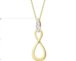 Discount Apart Zawieszka z żółtego złota z brylantami - nieskończoność - 0,05 ct - próba 585