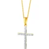 Apart Zawieszka z żółtego złota z brylantami - krzyż - 0,10 ct - próba 585< Zawieszki