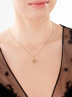 New Apart Zawieszka z żółtego złota z brylantami - liść - 0,04 ct - próba 585