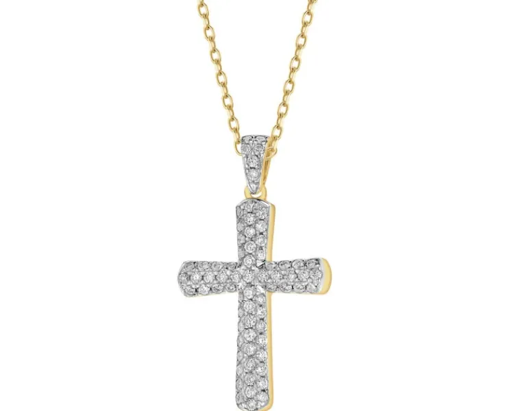 Apart Zawieszka z żółtego złota z brylantami - krzyż - 0,30 ct - próba 585< Wszystkie