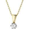 Apart Zawieszka z żółtego złota z brylantem - 0,16 ct - próba 585< Zawieszki
