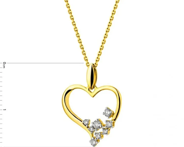 Apart Zawieszka z żółtego złota z brylantami - serce - 0,12 ct - próba 585< Zawieszki