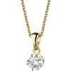 Sale Apart Zawieszka z żółtego złota z brylantem - serca - 0,16 ct - próba 585