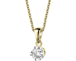 Sale Apart Zawieszka z żółtego złota z brylantem - serca - 0,16 ct - próba 585