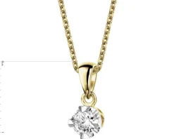 Sale Apart Zawieszka z żółtego złota z brylantem - serca - 0,16 ct - próba 585