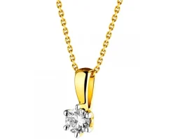 Apart Zawieszka z żółtego złota z brylantem - 0,18 ct - próba 750< Zawieszki