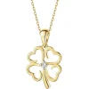 Apart Zawieszka z żółtego złota z brylantem - koniczyna - 0,01 ct - próba 585< Zawieszki