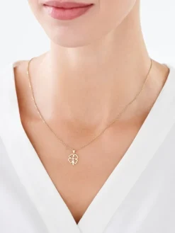 Apart Zawieszka z żółtego złota z brylantem - koniczyna - 0,01 ct - próba 585< Zawieszki