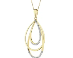 Outlet Apart Zawieszka z żółtego złota z brylantami - 0,20 ct - próba 585
