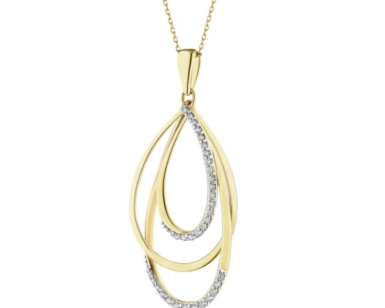 Outlet Apart Zawieszka z żółtego złota z brylantami - 0,20 ct - próba 585
