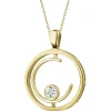 Clearance Apart Zawieszka z żółtego złota z brylantem - koło - 0,01 ct - próba 375